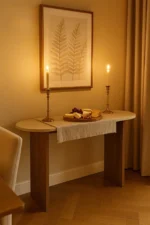 Modern Polywood Console Table with Wooden Legs - Image 5