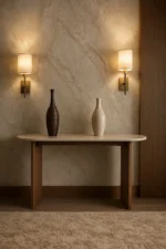 Modern Polywood Console Table with Wooden Legs - Image 3