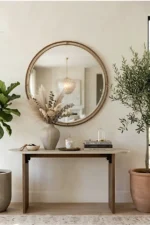 Modern Polywood Console Table with Wooden Legs - Image 2