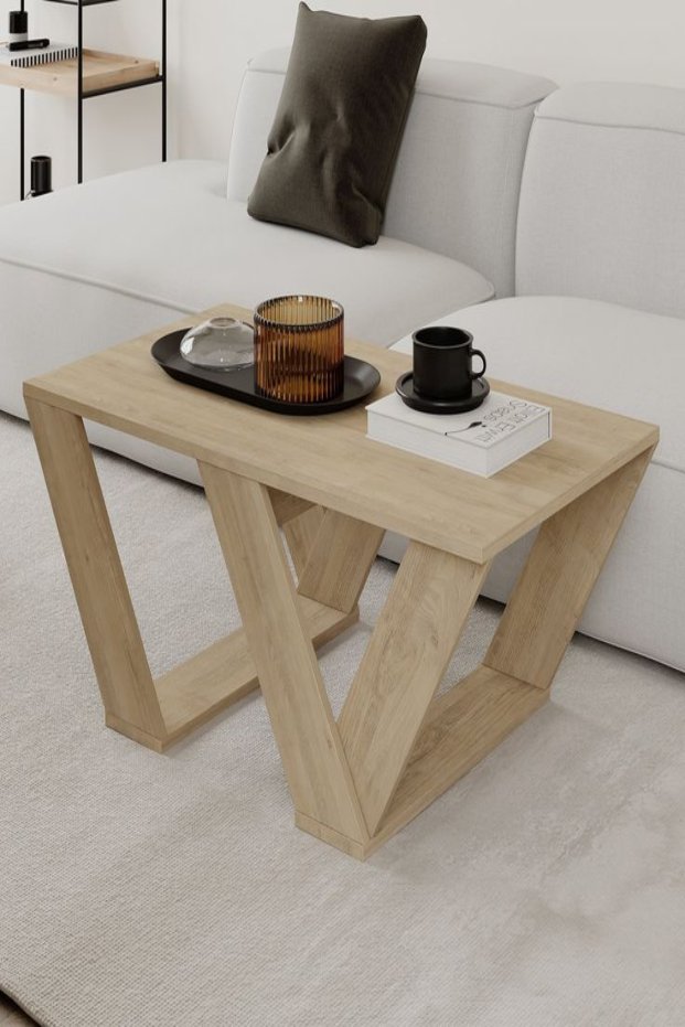 Plywood Pipra Modern Rectangle Coffee Table Modern Plywood Rectangle Coffee Table - Image 1