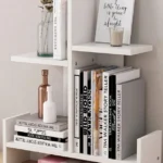 Modern Wooden Book Organizer Storage Rack