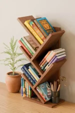Minimalist Tree Bookshelf Wooden Storage Rack - Image 2