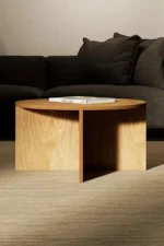 Modern Round Plywood Coffee Table - Image 2