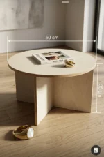 Modern Round Plywood Coffee Table - Image 5