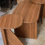Minimalist Black Brown Wooden Coffee Table