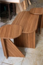 Minimalist Black Brown Wooden Coffee Table