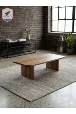 Minimalist Black Brown Wooden Coffee Table - Image 2