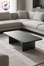 Modern Black Brown Minimalist Coffee Table - Image 2
