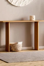 Modern Oak Finish Entryway Console Table - Image 4