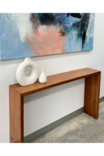 Modern Minimalist Light Brown Console Table - Image 3