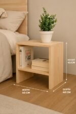 Natural Wooden Side Table - Image 2