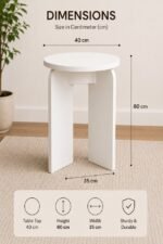 Lamp Side Table White - Image 3