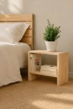 Natural Wooden Side Table - Image 3
