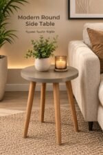 Modern Round Table Grey - Image 2