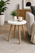 Modern Round Table Grey - Image 6