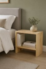 Natural Wooden Side Table - Image 4