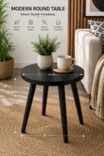 Modern Round Table Grey - Image 10