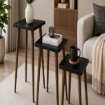 Nesting Side Table Set Black