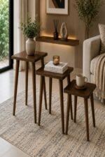 Nesting Side Table Set Brown