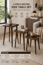 Nesting Side Table Set Brown - Image 2