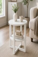 Modern Round Table Storage Black - Image 6