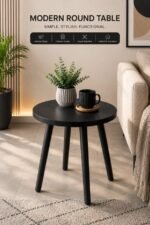 Modern Round Table Storage Black
