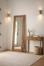 Full Length Scalloped Wooden Floor Mirror - Image 3