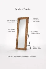 Full Length Scalloped Wooden Floor Mirror - Image 4