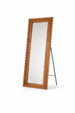 Full Length Scalloped Wooden Floor Mirror - Image 5