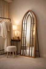 Arched Full Length Floor Mirror Wooden Frame - Image 2