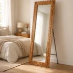 Full Length Scalloped Wooden Floor Mirror