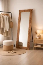 Full Length Scalloped Wooden Floor Mirror - Image 2