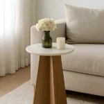 Round Polywood Side Table with Black Base
