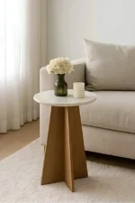 Round Polywood Side Table with Black Base