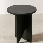 Modern Geometric Wooden Side Table Black