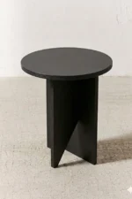 Modern Geometric Wooden Side Table Black
