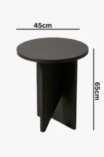 Modern Geometric Wooden Side Table Black - Image 3