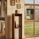 Modern Waterfall Corner Side Table Brown