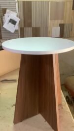 Round Polywood Side Table with Black Base - Image 2