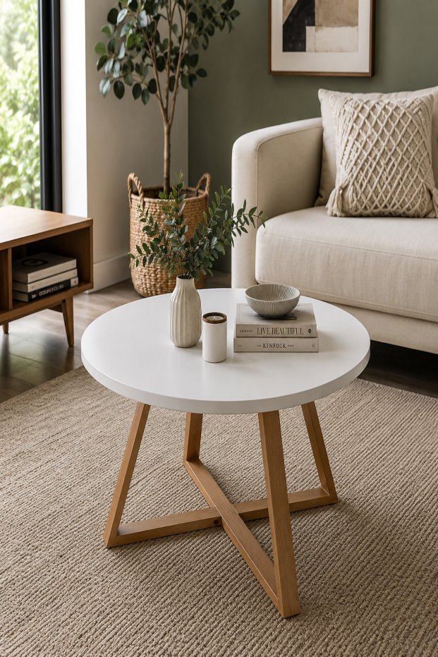 101 Nordic Round Center Table White - Image 1