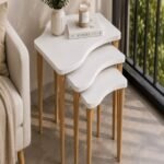 Luna Wave Nesting Table White