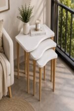 Luna Wave Nesting Table Black - Image 7