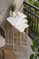 Luna Wave Nesting Table Black - Image 8