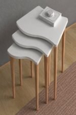 Luna Wave Nesting Table Black - Image 9