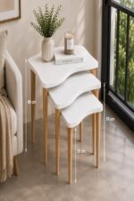 Luna Wave Nesting Table Black - Image 10