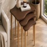 Luna Wave Nesting Table Brown