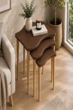 Luna Wave Nesting Table Black - Image 4