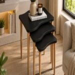 Luna Wave Nesting Table Black