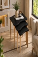 Luna Wave Nesting Table Black