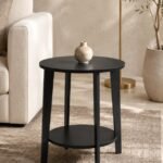 Luna Round Side Table with Lower Shelf